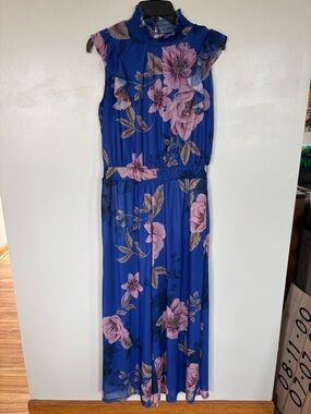 G by Giuliana Blue Floral with Pink Accents Jumper